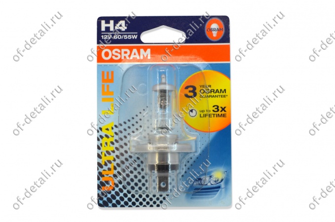 OSRAM H4 12V 60/55w Ultra Life  лампа галогеновая 1шт